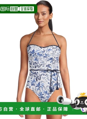 自营Women's Tommy Bahama Terrazzo Tile Bandeau Swimsuit Blue