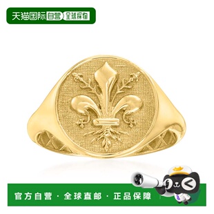 自营 Ross-Simons 意大利 14 克拉黄金 Fleur-De-Lis 图章戒指 -