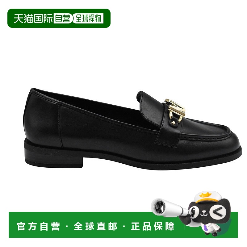 自营michael korsLaced Flat Shoes With Gold Accent - black 美