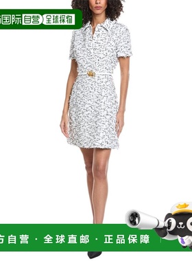 自营Oscar de la Renta Eyelash Tweed Silk-Lined Shift Dress -