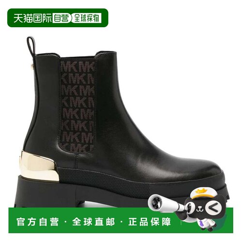 自营michael kors黑色Rowan皮革Monogram靴子-黑色 美国奥莱直发