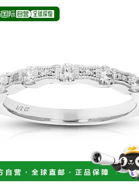 自营vir jewels1/2 克拉圆形切割实验室培育钻石结婚戒指 19 颗宝