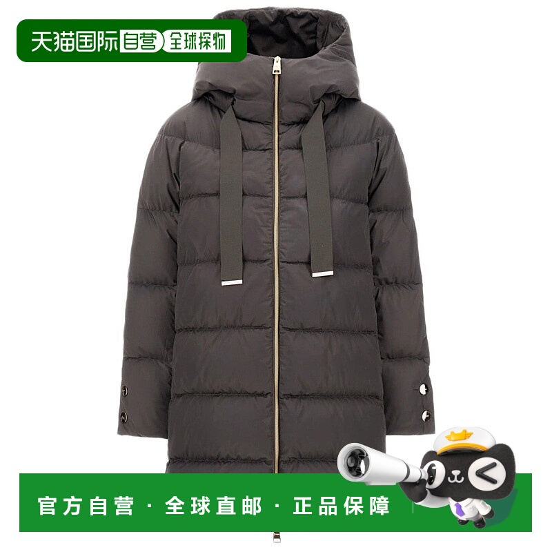 自营hernoPuffer Coat With Hood And Button-Detail Cuffs - gre