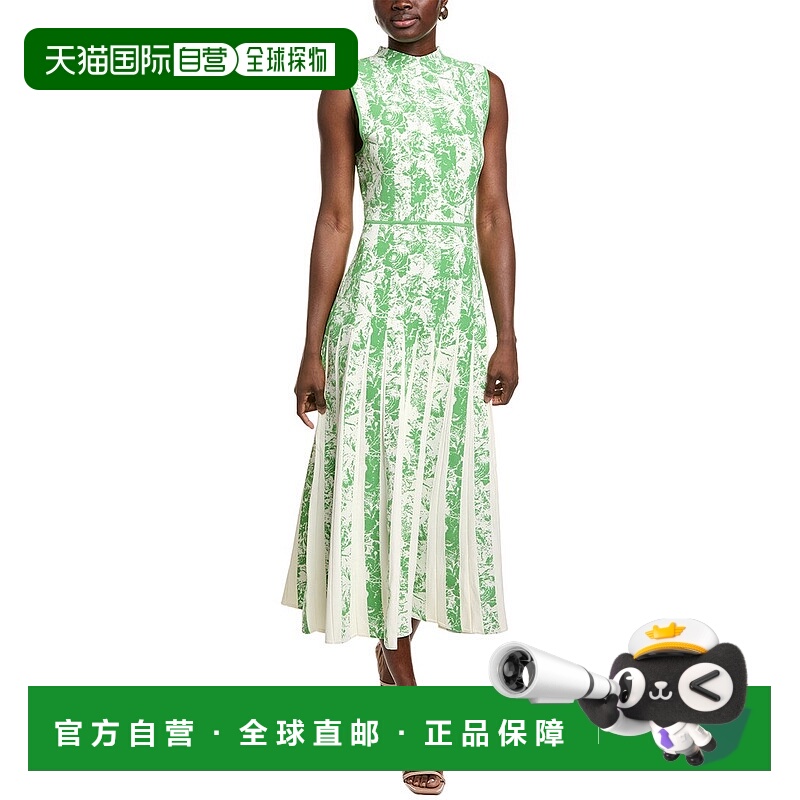 自营lela roseLela玫瑰迷笛连衣裙-绿色 美国奥莱直发