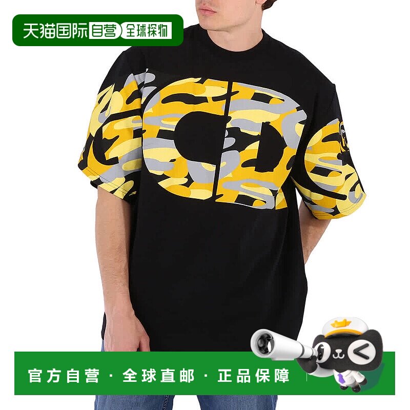 自营 GCDS男式迷彩标志圆领棉T恤-黄色 美国奥莱直发