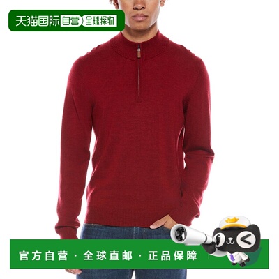 自营Mette Merino Wool 1/4-Zip Mock Neck Sweater - red 美国奥