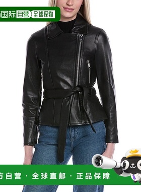 自营Reiss Febe Leather Jacket - Black 皮衣美国直发奥莱