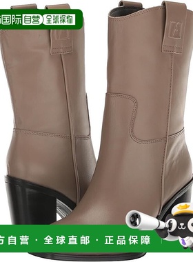 自营Franco Sarto Valor I8161L1020女式灰色皮革中小腿靴JOBB136