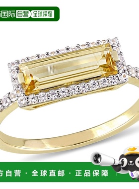 美国直邮julianna b 女士 戒指黄水晶蛋白石银色黄铜蓝宝石