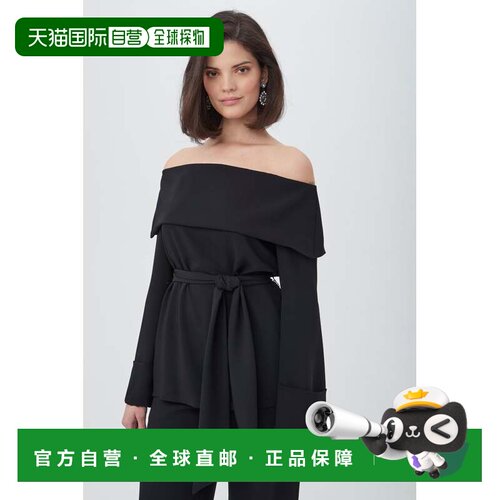 自营trina turkLyndi Off-The-Shoulder Belted Long Sleeve Top