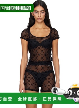 1h可退 香港直邮潮奢 Marine Serre 女士 黑色 Recycled Mesh Flo