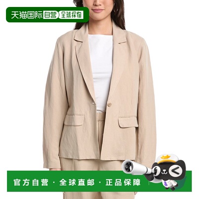 自营EILEEN FISHER Plus Linen & Silk-Blend Blazer - brown 美