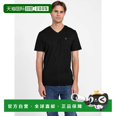 自营guessEco Stephano Cooling V 领 T 恤 - 黑色 美国奥莱直发