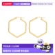 Resistant Hexagon 18k 自营adorniaTarnish Gold Plated Hoop