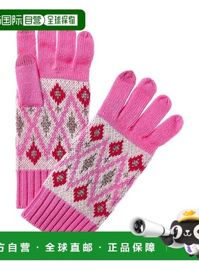 自营sofiacashmere Fairisle Lurex Wool & Cashmere-Blend Glove