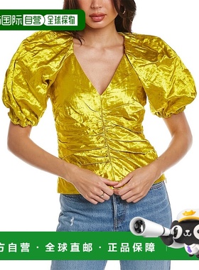 自营 Ulla Johnson 金属色早秋新款上衣 黄色 美国奥莱直发