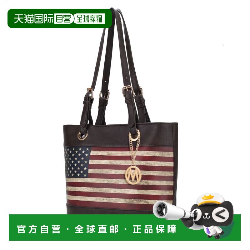自营mia k collectionVera 纯素皮革爱国国旗图案女士手提包 - 巧