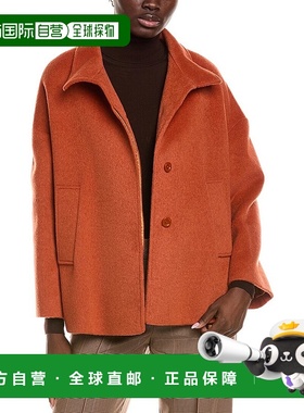 自营Cinzia Rocca Icons羊毛混纺短外套-橙色 美国奥莱直发