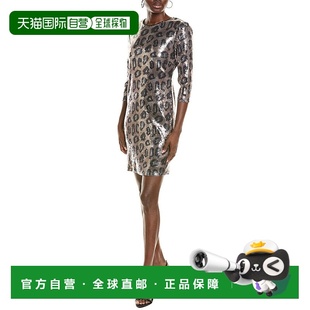 自营nicole miller妮可 米勒迷你连衣裙-棕色 美国奥莱直发