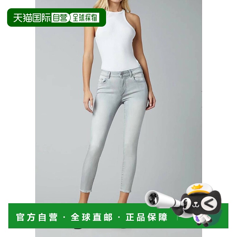 自营 dl1961Florence 中腰 Instasculpt 紧身九分牛仔裤（灰色）