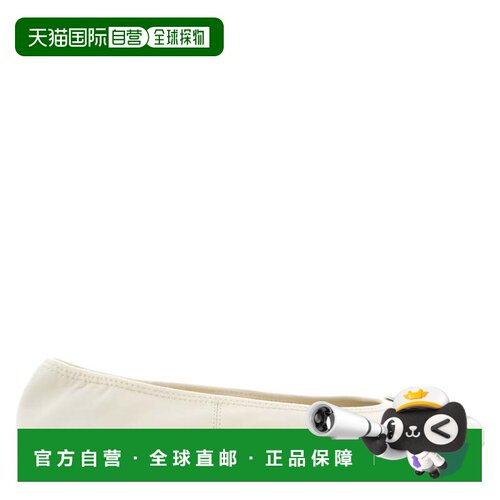 自营Tory Burch Reva皮革旅行芭蕾平底鞋，9.5号-淡奶油/银色 美