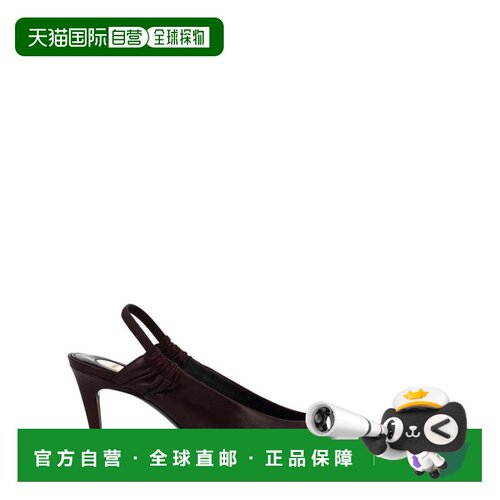 自营saint laurentBurgundy Anne-Marie Lamb Leather Slingback