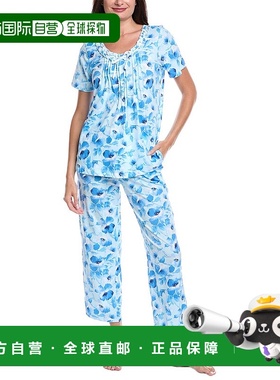 自营 Carole Hochman 2件套七分裤和上衣Pakama套装-蓝色 美国奥