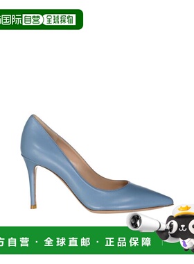 自营Gianvito Rossi Leather High Heel Women's Pumps - blue 美