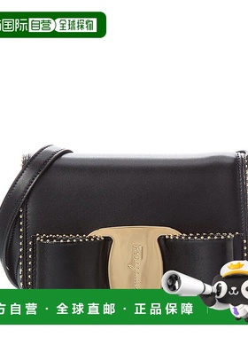 自营 salvatore ferragamoFerragamo Vara Bow 皮革斜挎包 - 黑色