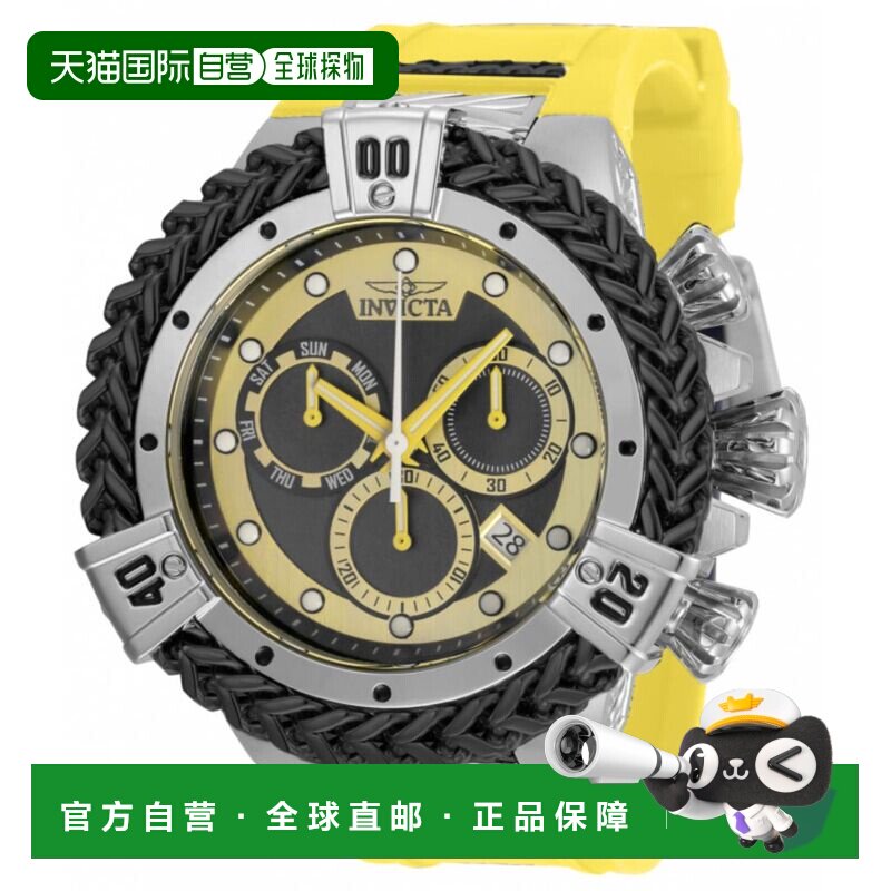 自营Invicta Bolt Herc 53mm石英Chrono表带手表-黑色 美国奥莱直