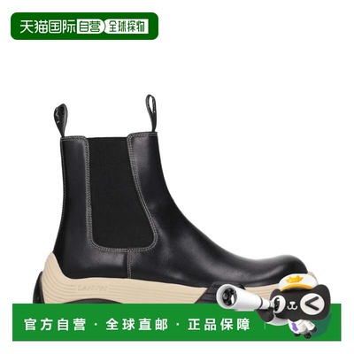 自营Lanvin Leather Ankle Men's Boots - black 美国奥莱直发