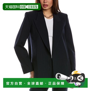 Reiss 蓝色 Willow 外套 美国奥莱直发 细条纹羊毛混纺西装 自营