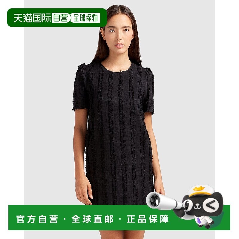 自营 belle & bloom星童纹理迷你连衣裙-黑色 美国奥莱直发