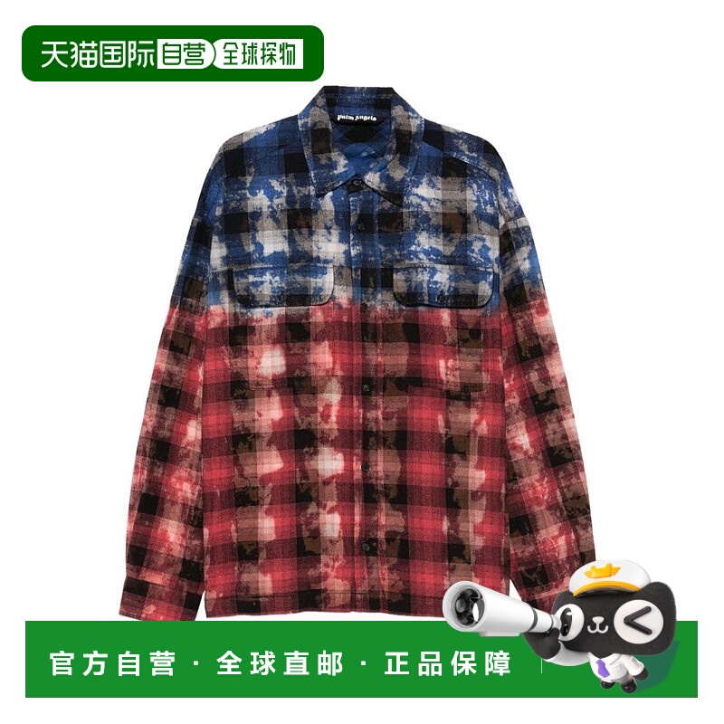 自营palm angelsStylish Checkered Casual Shirt With Gradient