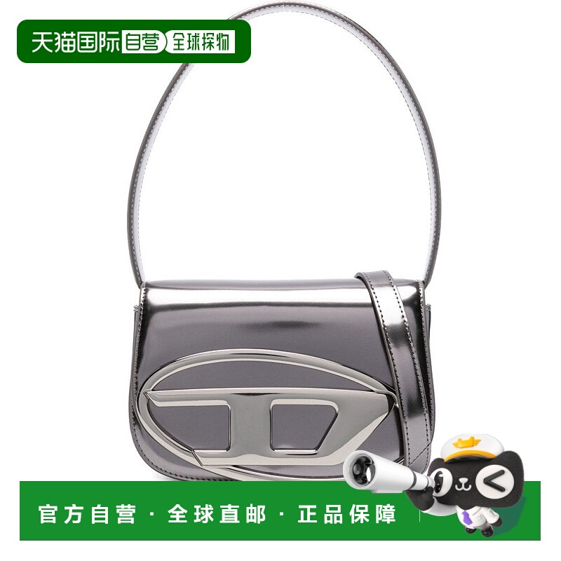 自营Glossy Metallic Finish Diesel Shoulder Bag - grey 美国奥