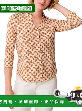 自营J.McLaughlin Brynn Linen-Blend Top - brown 美国奥莱直发