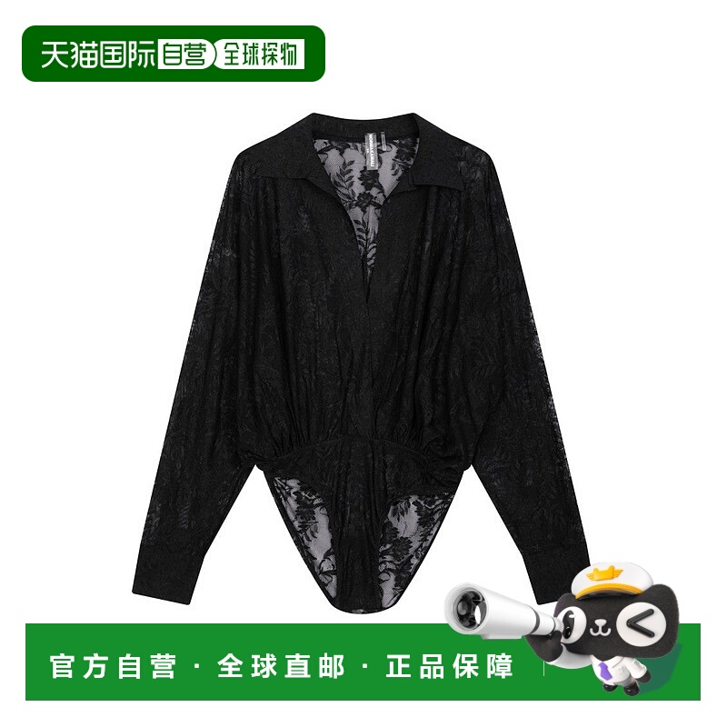 自营norma kamali男朋友透明连体衣-黑色 美国奥莱直发