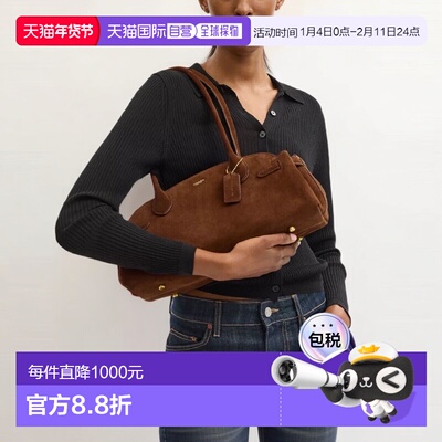 香港直邮COACH 专柜款 Empire Carryall34女士皮革单肩手提包绒面