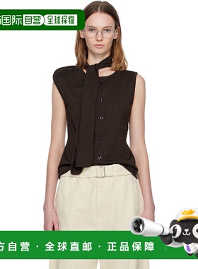 1h可退 香港直邮潮奢 Lemaire 女士 棕色 Asymmetrical Sleeveles