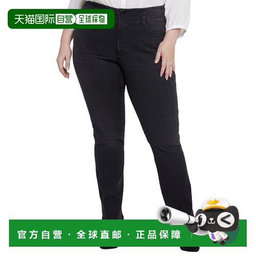 自营NYDJ Plus Marilyn Cordoba Cliff高层直腿牛仔裤-红色 美国