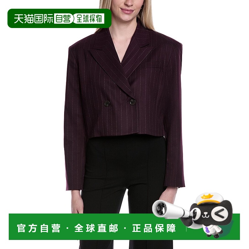 自营Kenneth Cole Stripe Cropped Jacket - red 美国奥莱直发