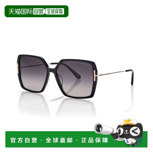自营Tom Ford黑色混合蝴蝶灰色渐变女士太阳镜FT1039 01B 59-黑色