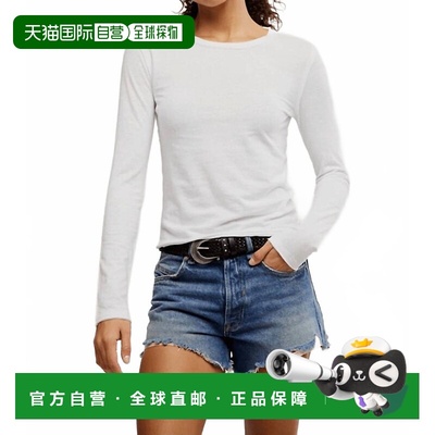 自营free peopleNova Tee Long Sleeve Shirt In White - white