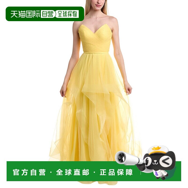 自营issue New York Strapless Gown - yellow 美国奥莱直发