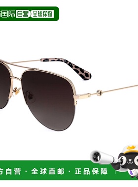自营 Kate Spade女士60毫米棕色太阳镜-金色 美国奥莱直发