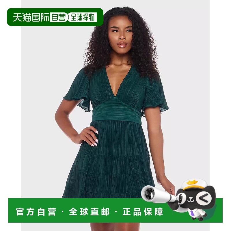 1h可退 【美国直邮】B Darlin 女士精品连衣裙 迷你裙 荷叶袖 高