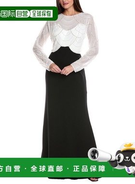自营Tadashi Shoji Embellished Gown - White 长裙美国直发奥莱