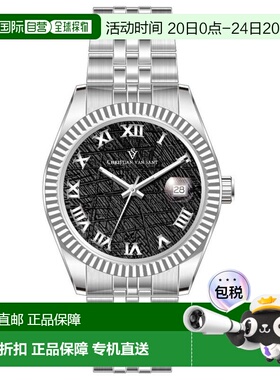 自营Christian Van Sant Men's Black Round 41mm - black 美国奥