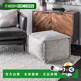 自营 nuLOOM Sofia 休闲纯色室内/室外填充脚凳坐垫 - 灰色 美国