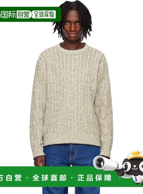 1h可退 香港直邮潮奢 Solid Homme 男士 灰白色 Round Neck Stitc